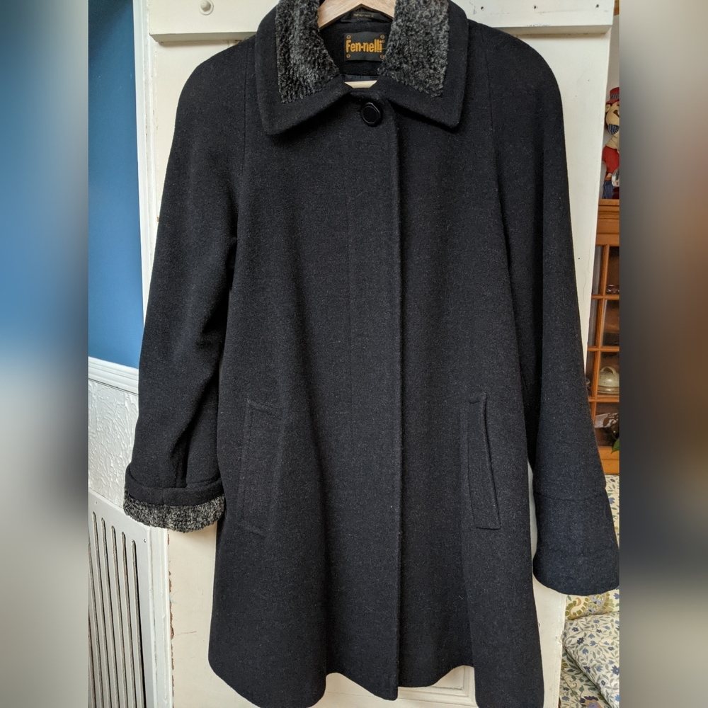 Fen Nelli Black Wool Winter Coat